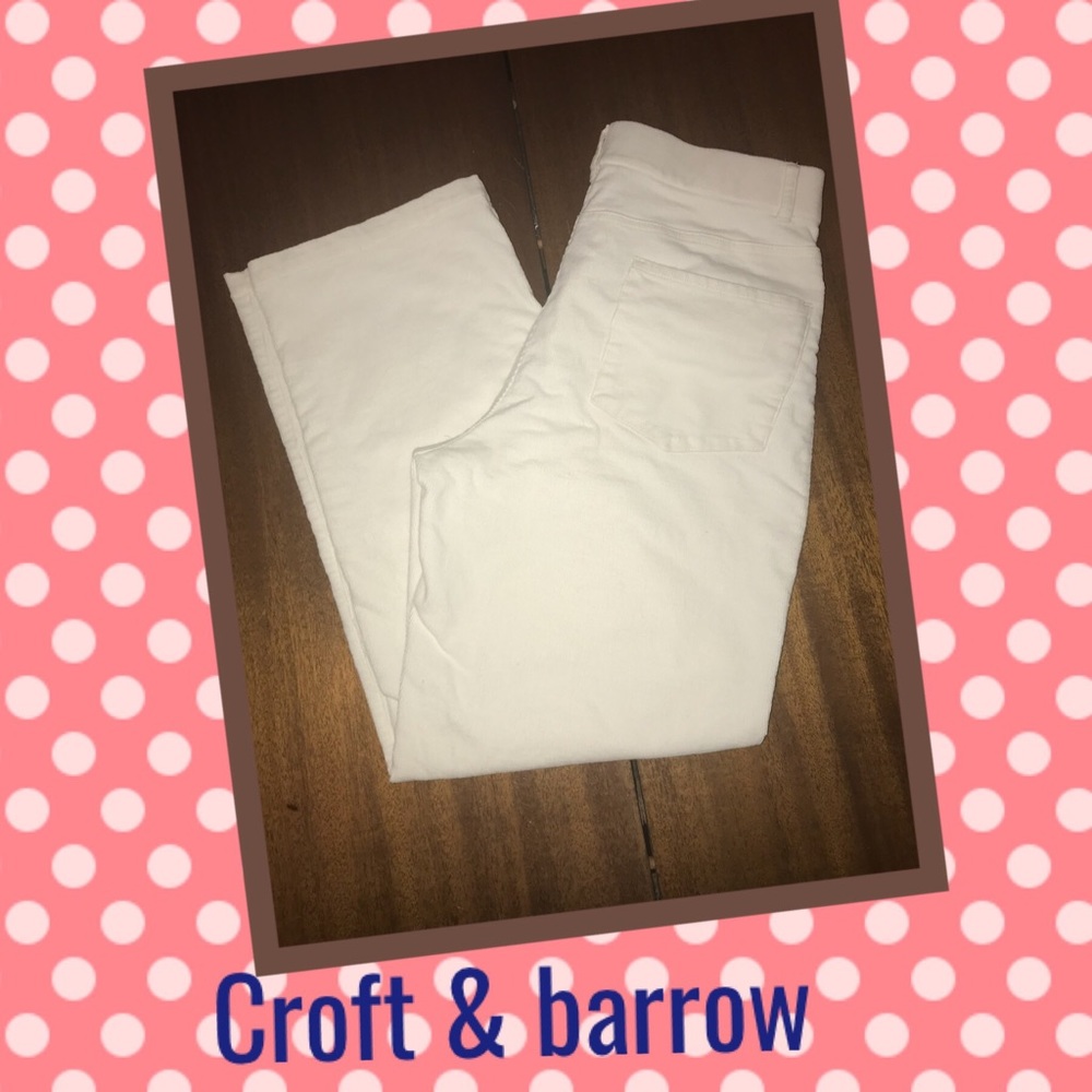 Croft & barrow five pocket white corduroy stretch pants - Picture 1 of 3